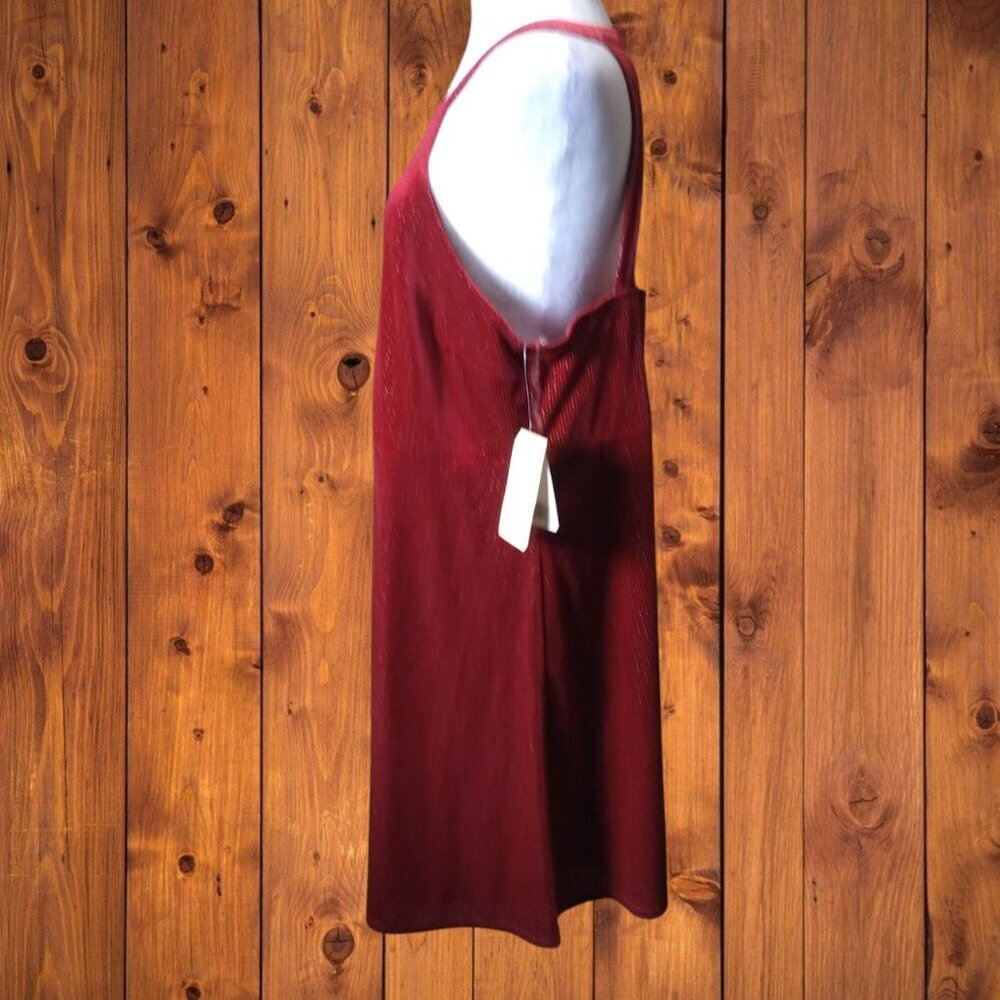 Live to be Spoiled Red Halter Dress Holiday Glitter Sleeveless Party 1X Strappy - Picture 4 of 8